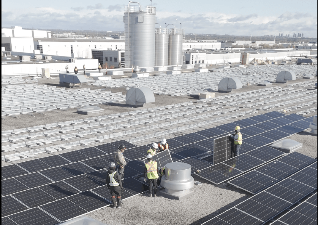 Circuit Energy team conducting a rooftop solar assessment at an Ontario industrial facility
